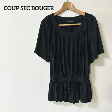 블랙 플리츠 반팔 튜닉 COUP SEC BOUGER