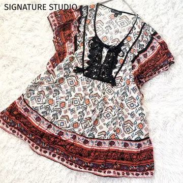 SIGNATURE STUDIO 보헤미안 튜닉 1X 에스닉 올 패턴