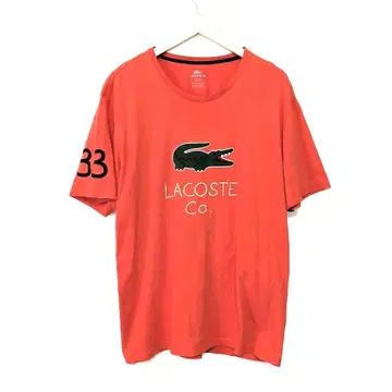 LACOSTE 빈티지 반팔 T셔츠 레어 자수 로고 오렌지 7 사이즈