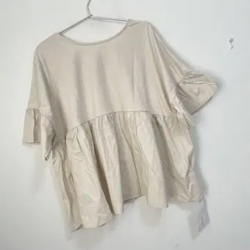 클래식 엘프 전후 2WAY 실켓 가공 직물 콤비 리본 페플럼 상의