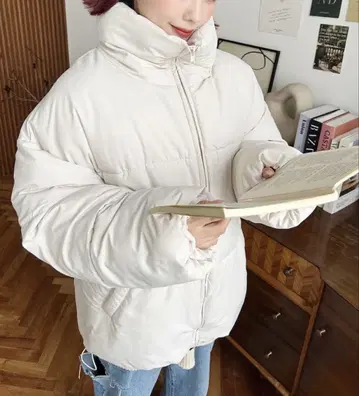 화이트 다운 자켓 M 사이즈