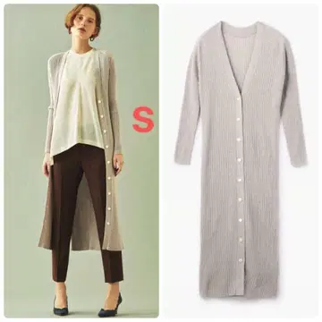 새상품급 투모로우랜드 울 테드 리브 롱 가디건 S 사이즈