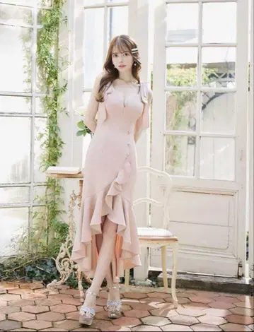 an 숄더 리본 드레스