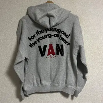 VAN JAC  로고 자수 지퍼 후드티 L