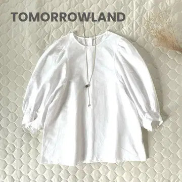 [ 새상품급 ] 투모로우랜드 마 혼방 코튼 린넨 개더 슬리브 풀오버