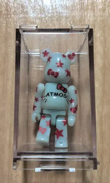 베어브릭 ATMOS Hello Kitty 별 패턴 피규어
