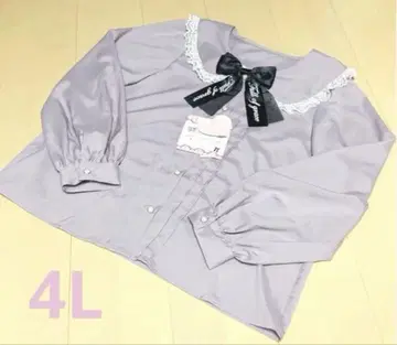 새상품 영문 리본 포함 블라우스 핑크 빅 사이즈 4L 여성용