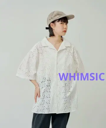 [새상품] Kastane WHIMSIC 플라워 패턴 레이스 셔츠 화이트