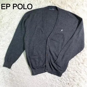 EP POLO 그레이 컬러 로고 자수 가디건