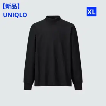 [새상품] 유니클로 브러쉬드 저지 모크넥 T 남성용 블랙 XL