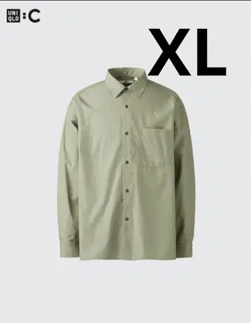 미사용 새상품 유니클로C 브로드 오버 사이즈 셔츠 XL GREEN