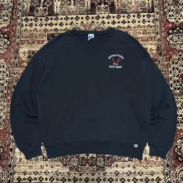 90s RUSSELL ATHLETIC 러셀 앞V 맨투맨 블랙 XL