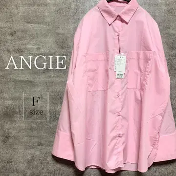 [ 미사용 새상품 ] ANGIE 오버 사이즈 와이드 커프스 핑크 셔츠