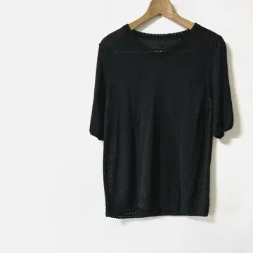 블랙 반팔 니트