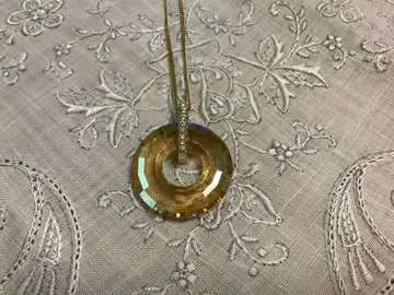 Swarovski 크리스탈 반지 목걸이 직경 약 2.5cm 샴페인 컬러
