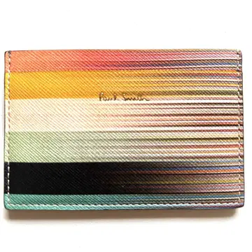 [ 새상품 ] Paul Smith 멀티 컬러 가죽 카드 케이스 스트라이프