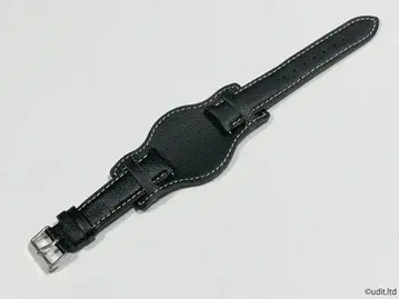 러그 폭 20mm 손목시계 가죽 벨트 부착형 천연 가죽 시계용 밴딩 블랙