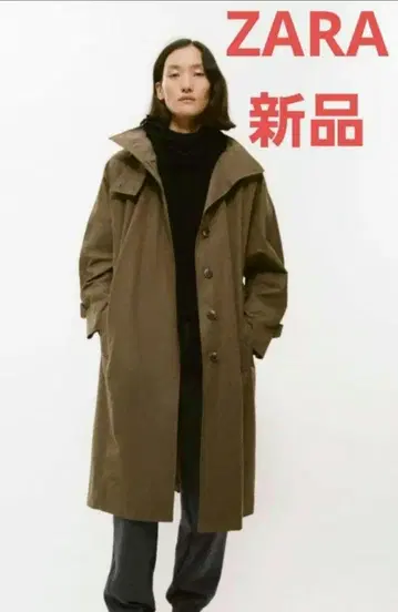 새상품 ZARA 오버 사이즈 트렌치코트 워터 렌트 트렌치