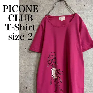 PICONE CLUB 프린트 T셔츠 핑크 사이즈 2 M