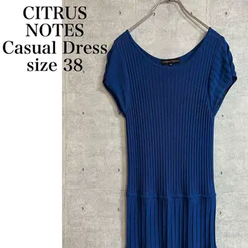 CITRUS NOTES 반팔 얇은 소재 니트 원피스 블루 사이즈 38 M