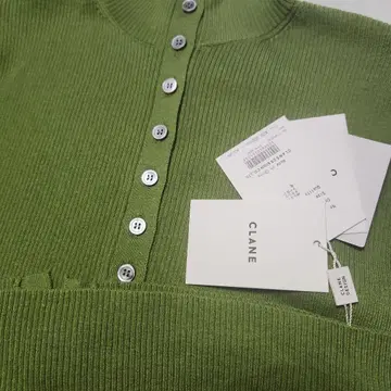 CLANE 상의 W FACE BUTTON KNIT TOPS 니트