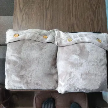 플리스 버튼 달린 롱 가디건 베이지 & 연핑크