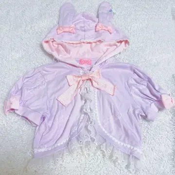Angelic pretty 토끼 귀 티셔츠 원단 볼레로 반팔 라벤더