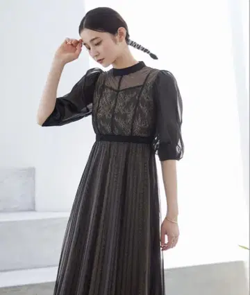 niana 튤 플리츠 파티 드레스