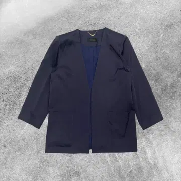 90s 빈티지 노카라 자켓 네이비 미들 기장 모드 구제 의류