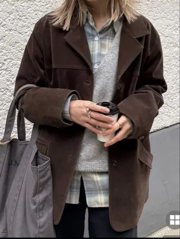 스웨이드 자켓 브라운 NUGU