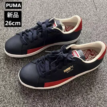 미사용품 PUMA 네이비/레드 스니커즈 가죽 26cm