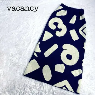 vacancy 롱 니트 스커트 타이트 블루 누메 아트