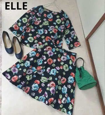컨디션 최상 ELLE 엘르 꽃무늬 셋업 40 이토킨 배송비 포함