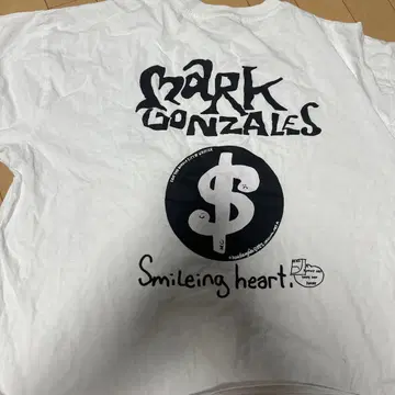 Mark Gonzales 스마일링 하트 셔츠 화이트