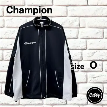 Champion 트랙 자켓 로고 자수 블랙