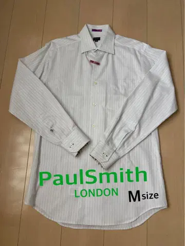 Paul Smith 긴팔 셔츠 M 사이즈 화이트 스트라이프 꽃무늬