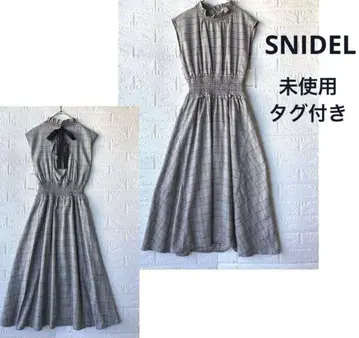 미사용 택 포함 SNIDEL 스나이델 허리 셔링 원피스 체크