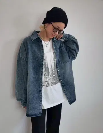 빅 데님 셔츠 anna