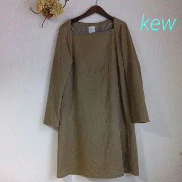 kew 무릎 기장 원피스 튜닉 카키 두꺼운 소재 코튼