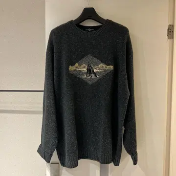 [ COTTON TRADERS ] vintage dog knit