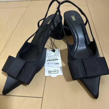 ZARA 블랙 리본 스틸레토 하이힐