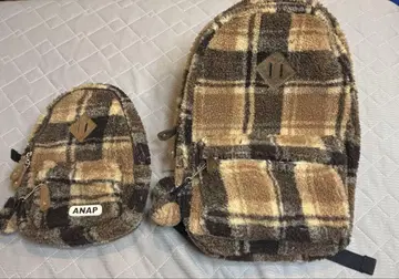ANAP 체크 무늬 백팩 2세트 (모자 백팩)