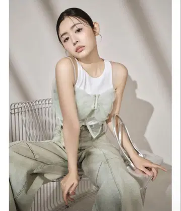 릴리 브라운 lilybrown 센터 시임 와이드 데님 팬츠