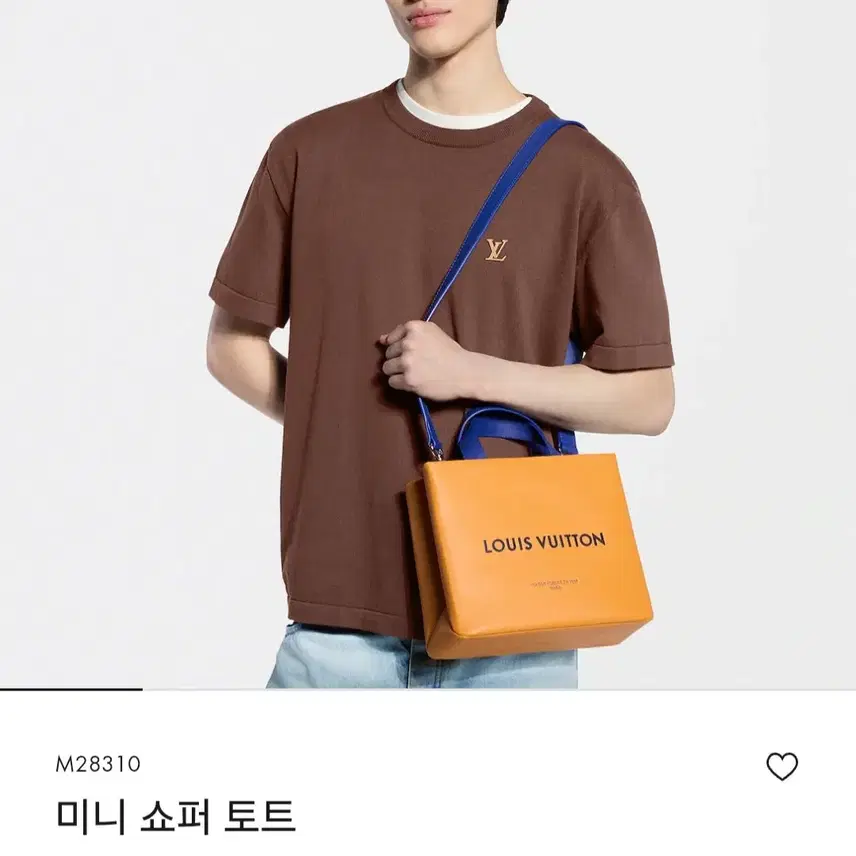 루이비통 퍼렐 쇼핑백 미니 쇼퍼 토트백 크로스백 샤프란 (새상품) 사진 4