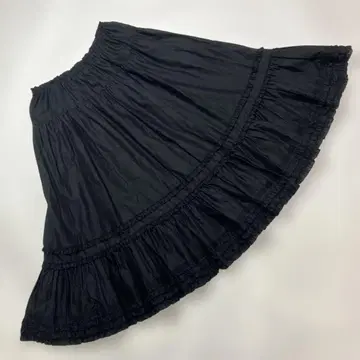 핑크하우스 블랙 피코프릴 사용 면론 스커트/페치 스커트