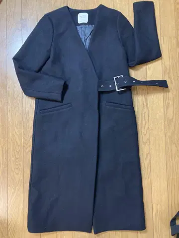 UNITED TOKYO 블랙 롱 울 코트