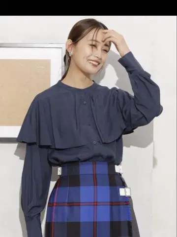 택 포함 새상품. 나노 유니버스 케이프 칼라 블라우스