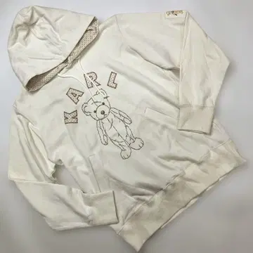 [ 미사용 ] 칼 헬무트 아이보리 곰 자수 후드티 / 2025년 봄
