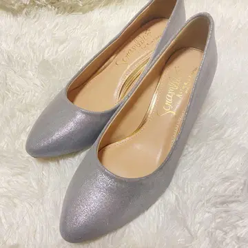 실버 스틸레토 펌프스 글리터 23cm