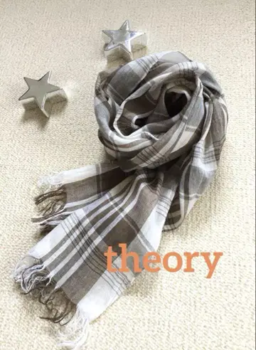 theory 체크 무늬 스톨